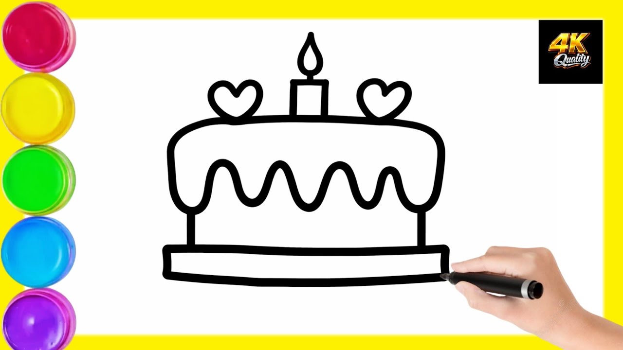 “Cake drawing for Beginners | Easy Step by Step” | By Marker Art YT | Day #35