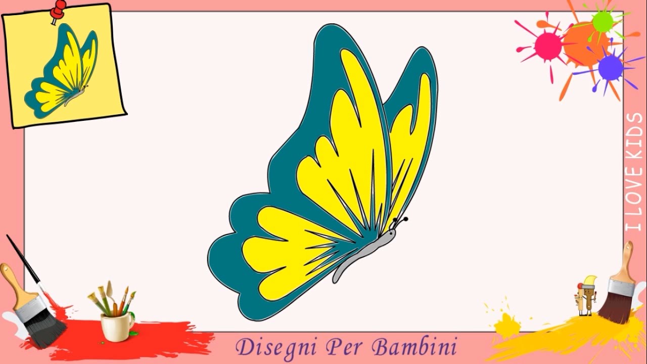 Disegni di farfalla e disegnare una farfalla FACILE passo per passo per bambini