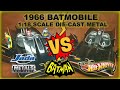 1966 Batmobile Jada  Hotwheels Comparison