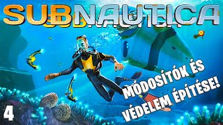 Subnautica LIVE #4 - Módosítók és védelem építése!