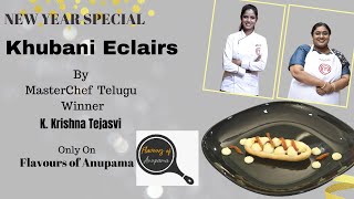 Khubani Eclairs Recipe || Winner Of MasterChef || Flavours Of Anupama || Eclairs Recipe in Telugu screenshot 2