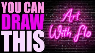 YOU Can Draw This NEON SIGN in PROCREATE | digital art neon sign tutorial screenshot 3