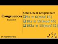 Congruences | Solution of some Linear Congruences