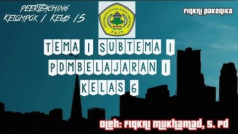 PPG Peer Teaching Tema 1 Subtema 1 Pembelajaran 1 Kelas 6 || Problem Based Learning