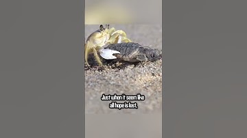 Thumbnail of Struggling baby sea turtle saved by unlikely hero 🦀 🐢 #Shorts