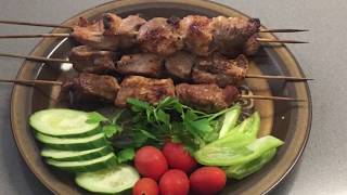 Kebabs (Shashlichki) from pork roasted in an oven _ Шашлычки из свинины в духовке