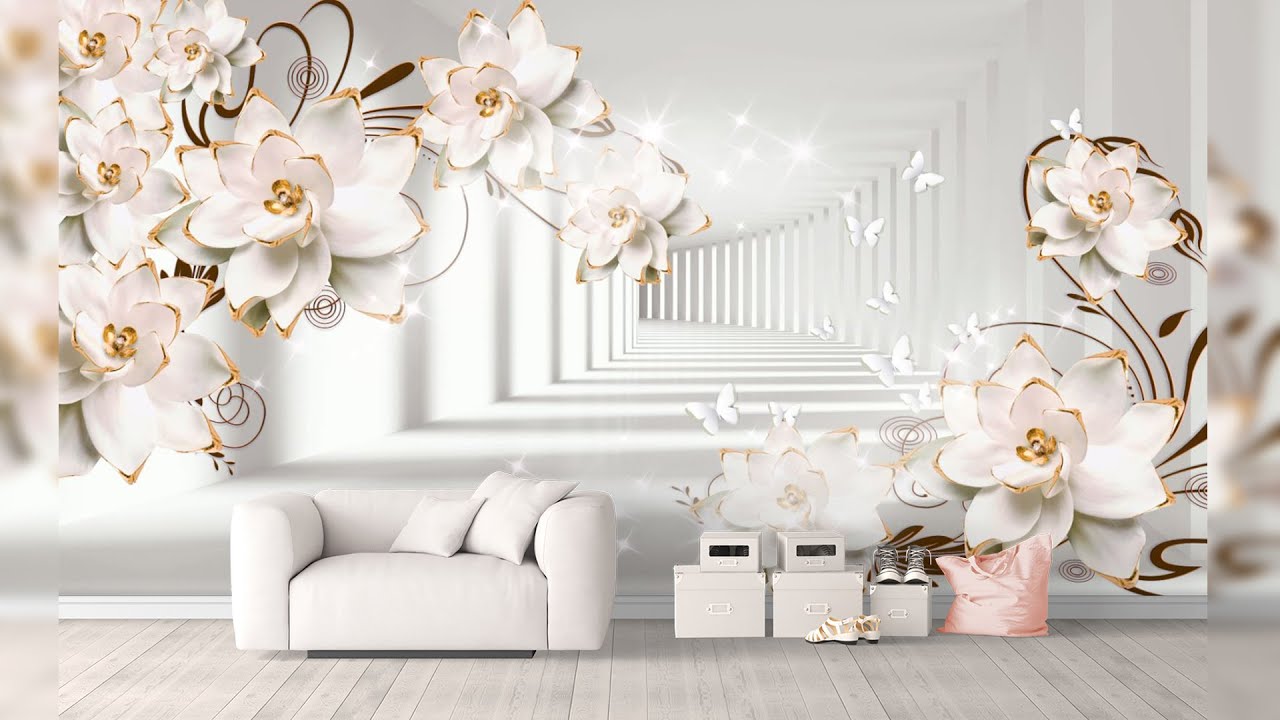 3d Flower Wallpaper/ Flower wallpaper Design/ 3d wallpaper/ flex