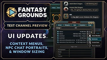 PREVIEW - Upcoming UI Updates - Context Menus, NPC Chat Portraits, and Window Sizing on TEST