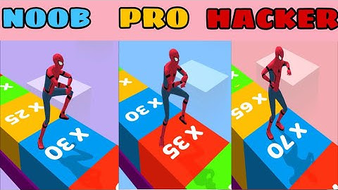 NOOB vs PRO vs HACKER in Skater Stacker- All Levels Gameplay, New Game (Android, iOS)