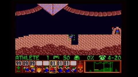 Lemmings (SNES) Tricky 19: Postcard From Lemmingland