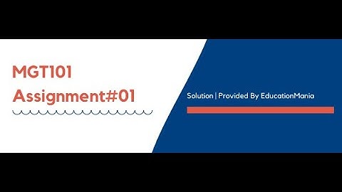 MGT101 Assignment No.1 Solution 2020  | EducationMania | MGT101 Assignment