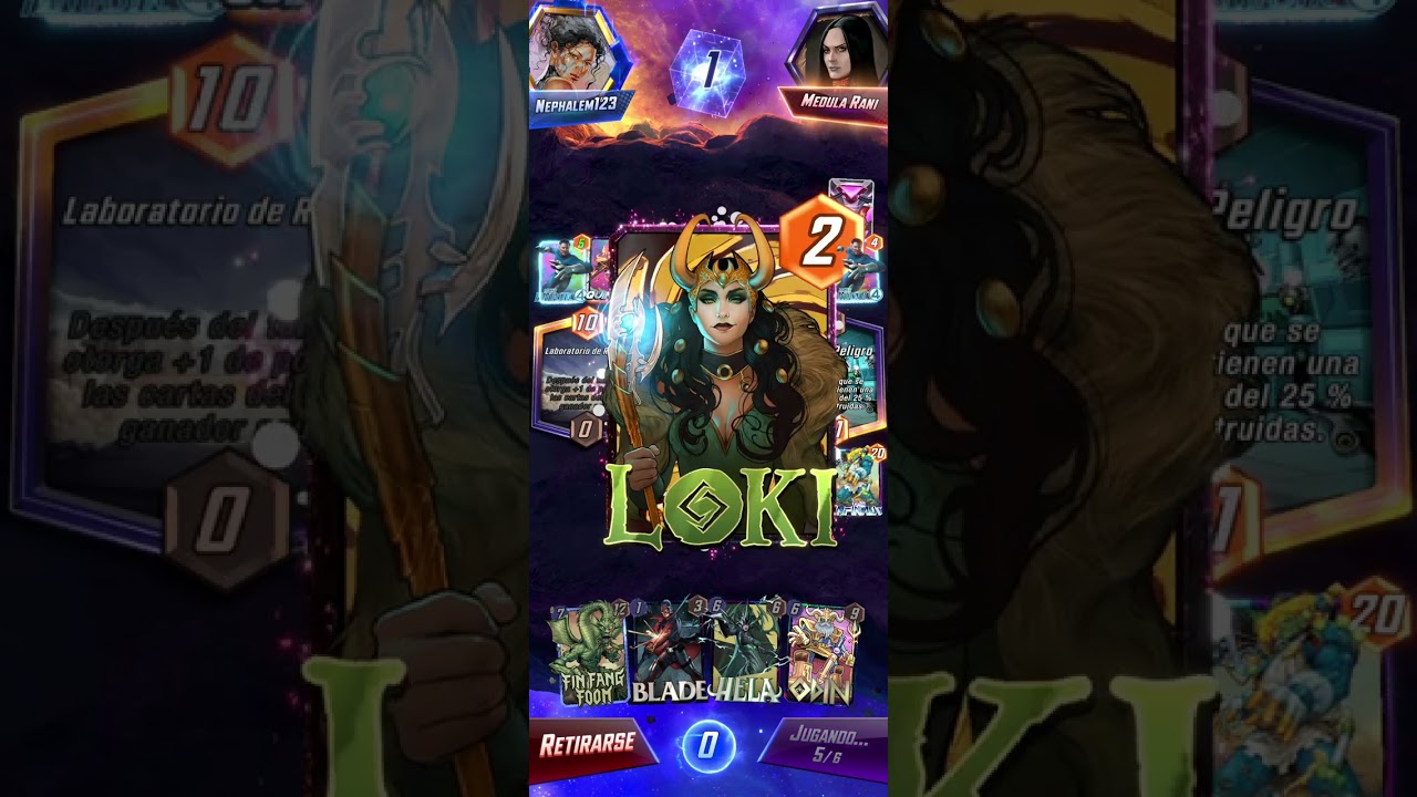 Marvel Snap | Mazo Descarté Hela con Fin Fang Foom.