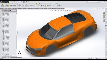 Solidworks Car Tutorial - Audi R8 ! Solidworks Surfacing Tutorial @Knowledge_Centre_03