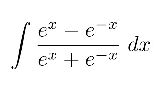 Integral of (e^x-e^-x)/(e^x+e^-x) (substitution) Resimi