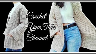 كارديجان كروشيه نسائي  Crochet women's cardigan subtitles /  #cardigan كروشيه_يوتيوب مع سهام 🍁