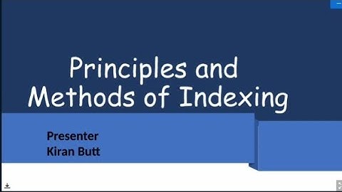 Workshop MLIS 5647 15 oct 10:45am AIOU Topic Principle & Methods of Indexing |Everything EveryWhere