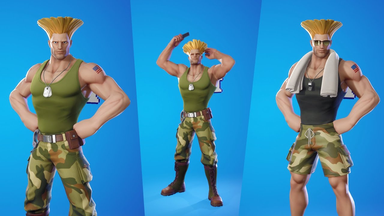 Street Fighter Guile Blue Camouflage Action Figure