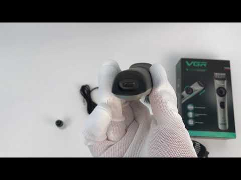 Машинка акумуляторна для стрижки волосся з 2 насадками VGR V-031, видео 1