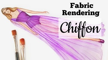 How to illustrate Sheer Fabrics | Chiffon Fabric Rendering | Fashion Illustration
