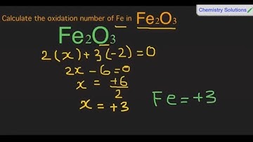 How to calculate the oxidation number of Fe in Fe2O3  Iron(III) oxide