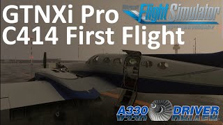 FlySimWare C414 FIRST FLIGHT | TDS GTNXi Pro | Real Airbus Pilot
