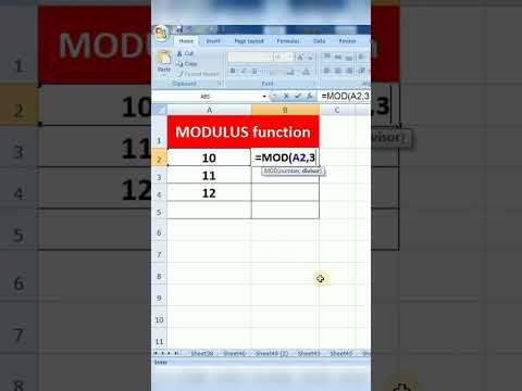 MODULUS in Excel