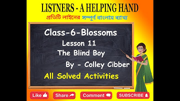The Blind Boy // All Solved Activities // Class 6 // Lesson 11 #theblindboy #solvedactivities