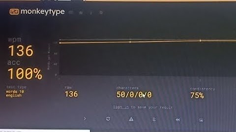 Typing Speed 136 wpm with 100 percent accuracy Monkeytype
