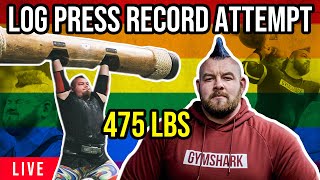 Rob Kearney | American log press record attempt - 475LBS