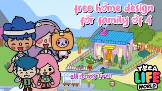 Free Aesthetic Home Design For family of 4  toca boca house design idea ALL FREE