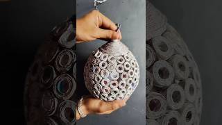 DIY Crafts With Newspaper For Room Lamp Decoration Easy #shorts #youtubeshorts #diy #viral #trending