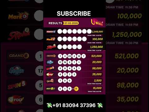 Uwinn Lottery Result Today 07 02 2026 Power7 Grand6 Spin5 4you Max3 Alpha Golden Ultra 