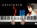 Watermark  enya  piano tutorial  cover