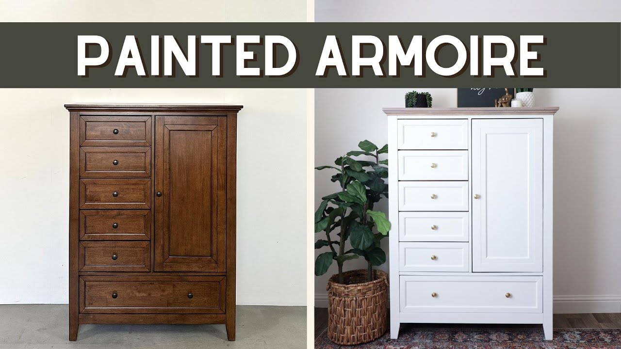 Painted Armoire  How to Paint Furniture White 