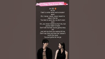 Thumbnail of Don’t Say You Love Me 😌 Jin (진) _Song _Lyrics 💔💘
