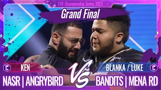 【EVO Championship Series 2023】「Grand Final」NASR｜ANGRYBIRD（ケン/C）vs BANDITS｜MENA RD（ブランカ/C・ルーク/C）