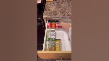 Dollar Tree spice drawer hack using acrylic frames #dollartreefinds #dollartreediy #dollartreehacks