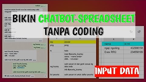 CARA MEMBUAT BOT WA SPREADSHEET TANPA CODING - fitur input data