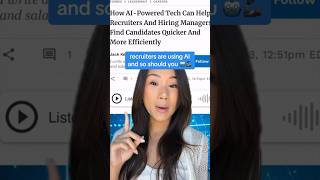 Recruiters are using AI 🤖😳 What does this mean for you as a job seeker? #ai #jobsearch #atsresume