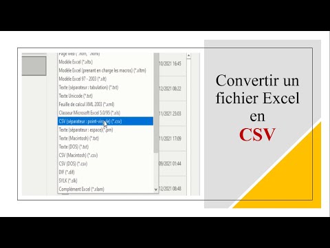Vidéo: Comment enregistrer un fichier Excel au format CSV ?
