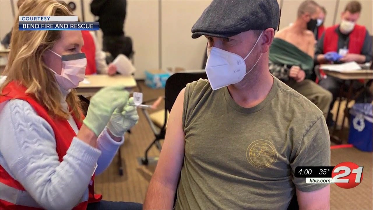 Deschutes County first responders receive COVID-19 Vaccine - YouTube