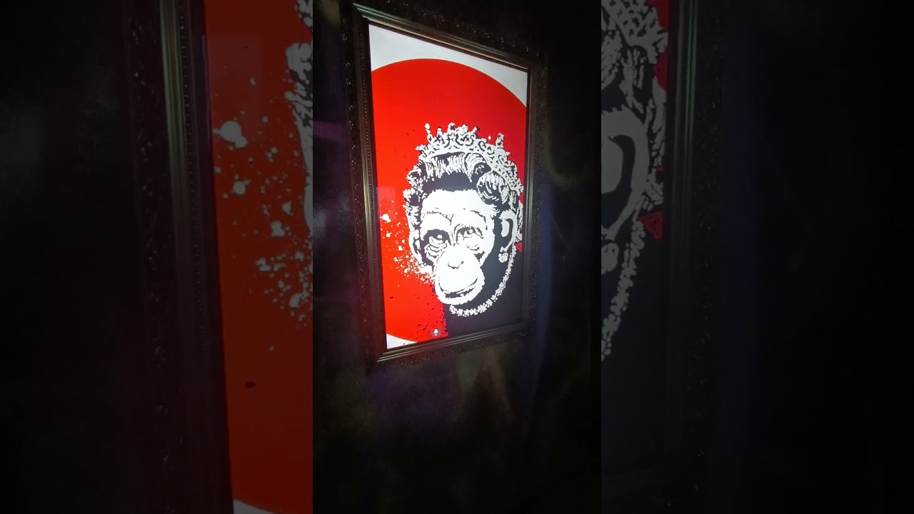 Animated version of Monkey Queen, 2003, Banksy