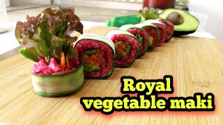 Royal vegetable maki sushi // how to make vegetable sushi #vegetable sushi