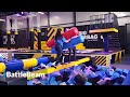 Battle beam rolling barrel slackline trampoline park  eli play