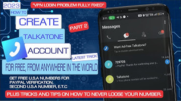 LATEST TRICK: TALKATONE VPN LOGIN ERROR FIXED.GET FREE USA NUMBER FOR PAYPAL CREATION, WHATSAPP.