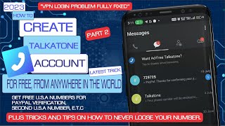 LATEST TRICK: TALKATONE VPN LOGIN ERROR FIXED.GET FREE USA NUMBER FOR PAYPAL CREATION, WHATSAPP. screenshot 1
