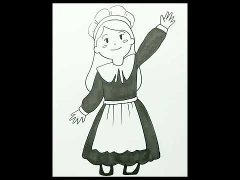 DRAWING PILGRIM GIRL