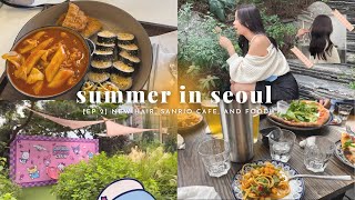 sanrio lovers cafe ❤️, dying my hair for the first time, hongdae busking | Summer in Seoul