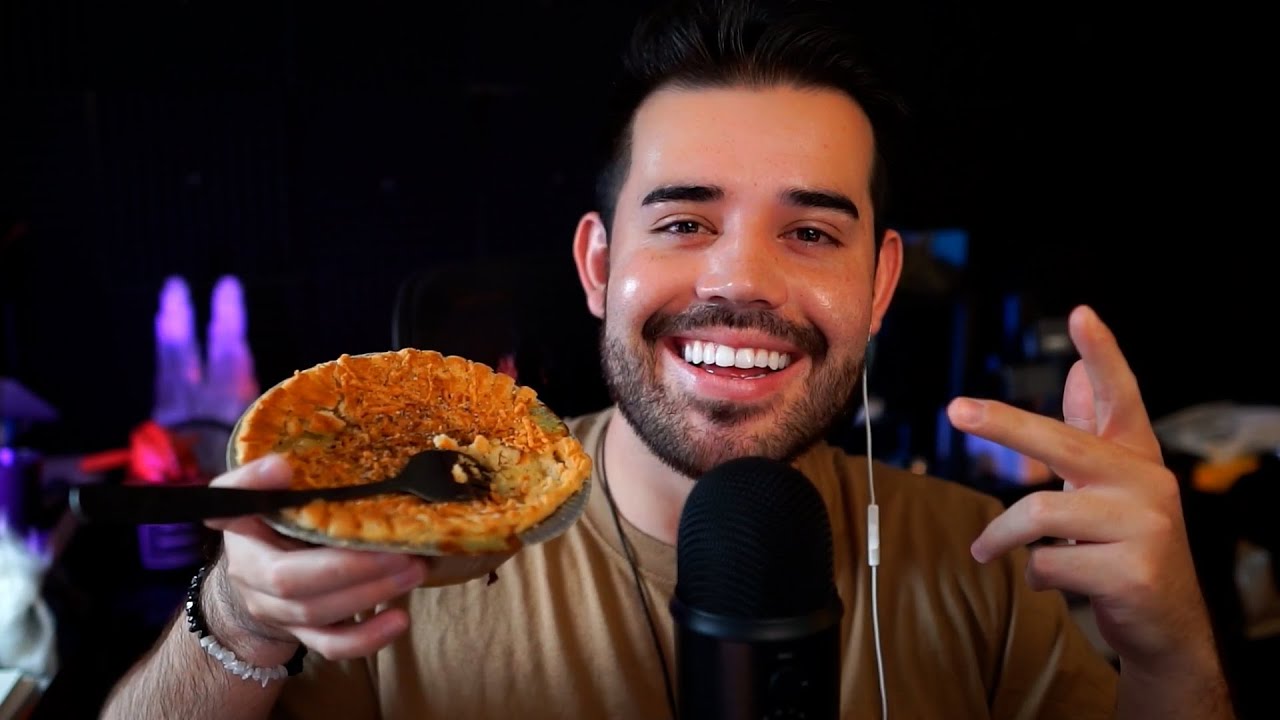 ASMR CHIKEN POT PIE MUKBANG  & EATING SOUNDS ( Whispered Ramble )