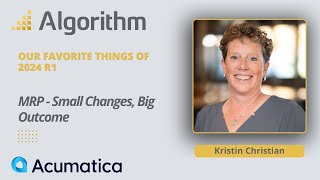 What's New in Acumatica 2024: MRP